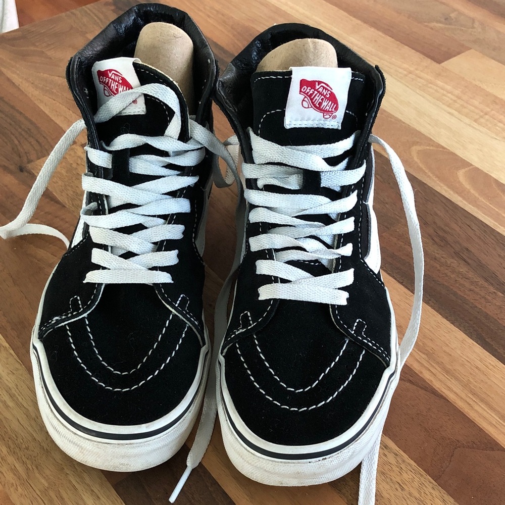 Vans Black & White High-Top Skate Sneakers